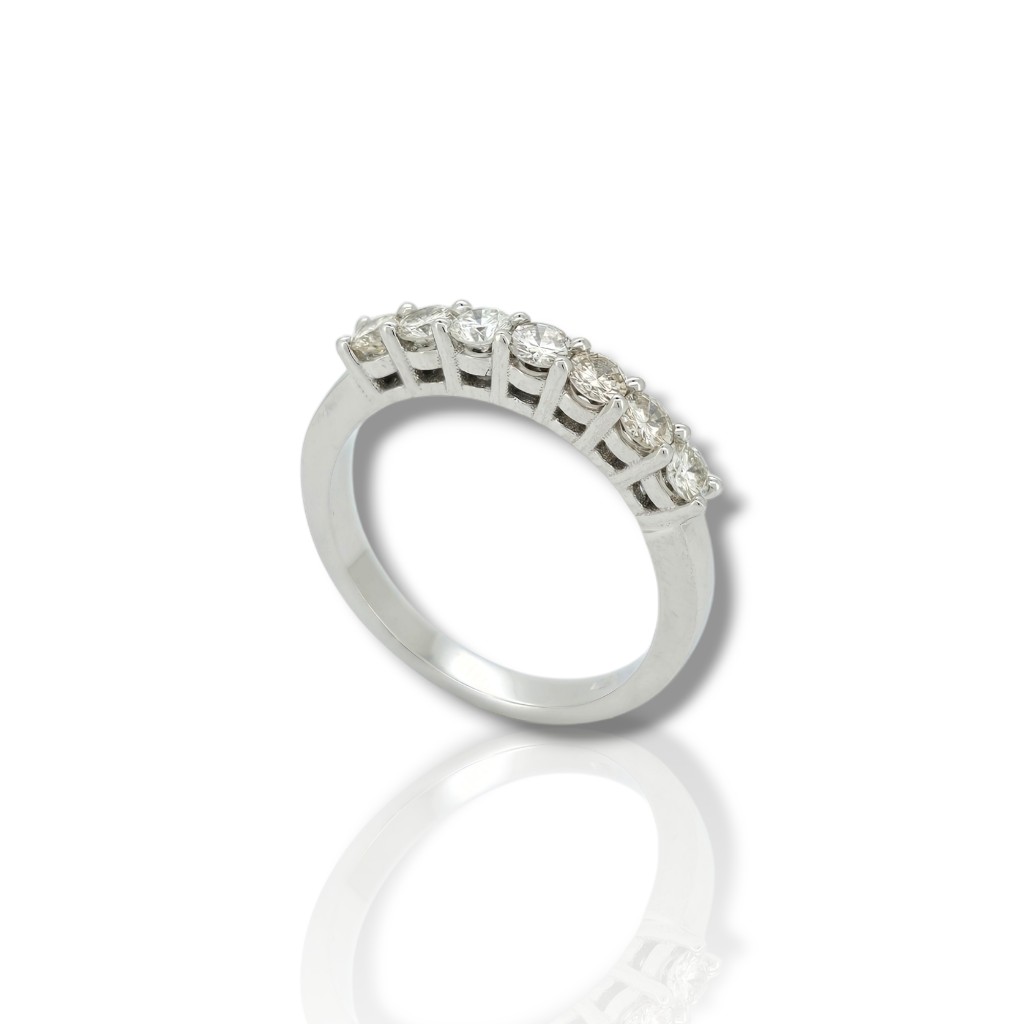 Veretta in Oro Bianco κ18 con 7 diamanti (code T2397)